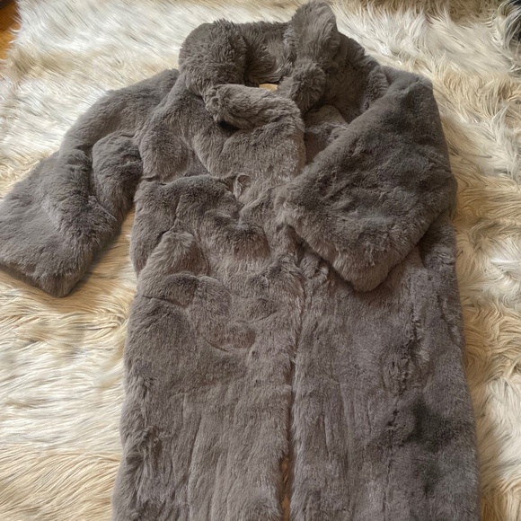Faux Fur Grey H&M Coat - Picture 1 of 3